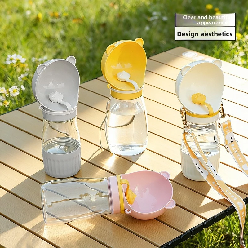 Dog Water Bottle with Food Container Portable Pet Travel Feeder Drinking Cup for Small Large (2 in 1) 1005012000117487