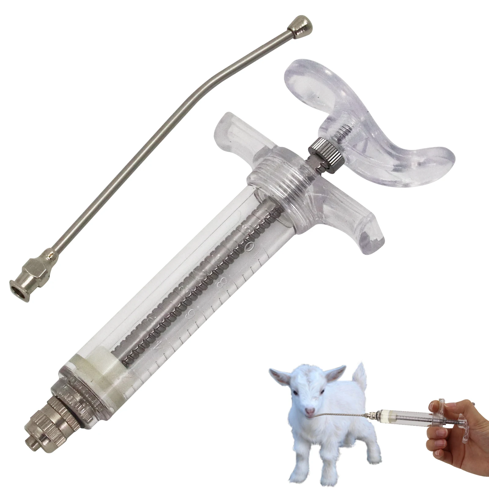 Syringe with Stainless Steel Feeding Tube Elbow Needle for Mice/Parrots/Birds/Poultry/Cat/Dog (1PC) 1005012001926537