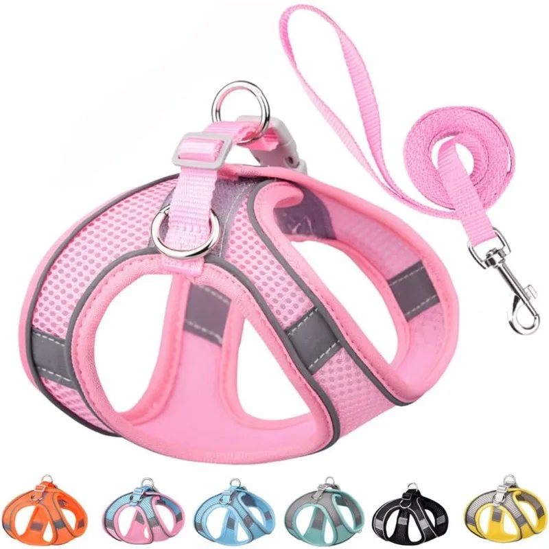 Cat Harness Vest Chest Rope Set with 1.5m Rope Reflective Breathable Adjustable Pet Harness 1005012004116377