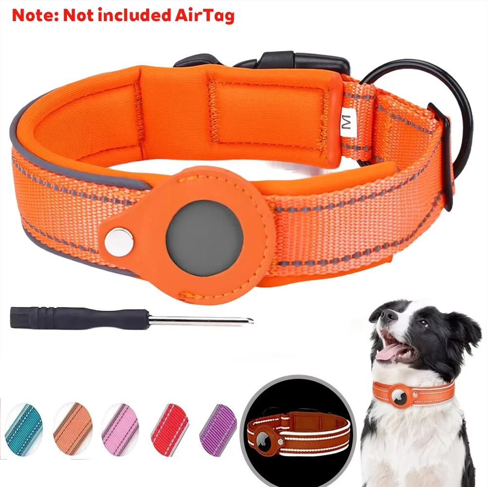 For Airtag Pet Dog Collar Reflective Anti-Lost Reflective Protective Tracker Waterproof 1005012009920909