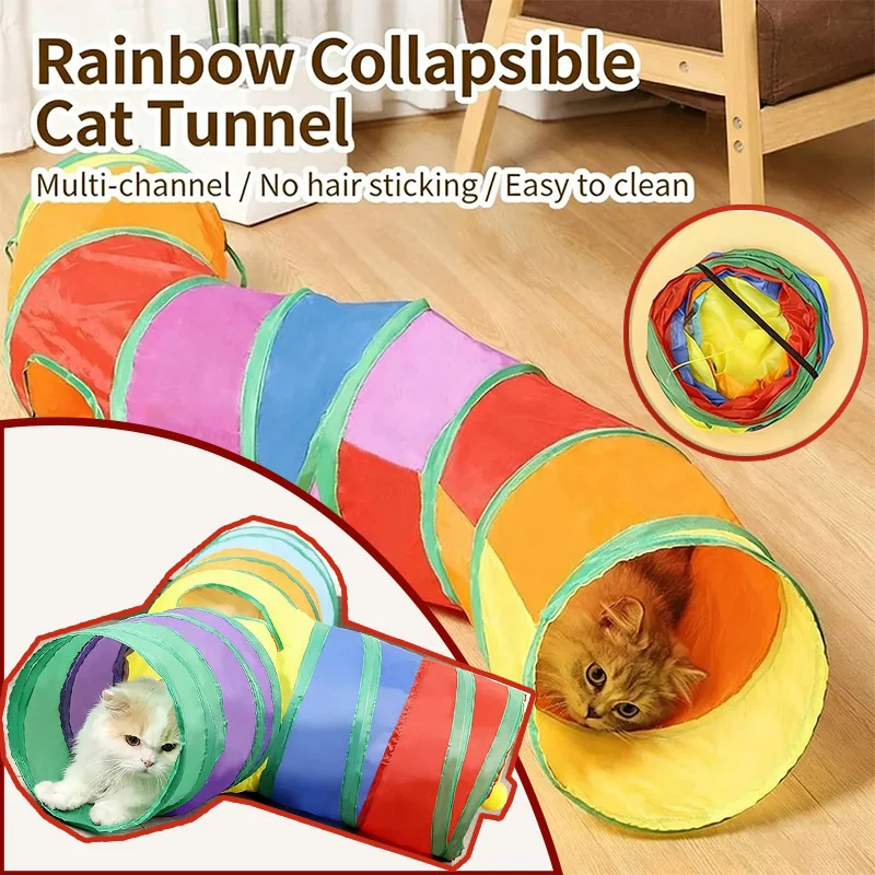 Cat Tunnel Pet Tube Collapsible Play Toy Indoor Outdoor Cat Dog Toys for Puzzle Exercising Training 1005012010283751