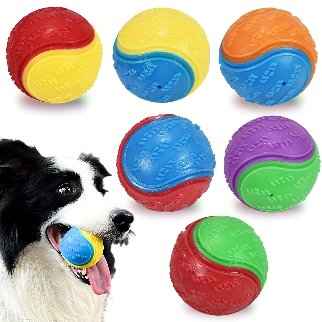 Squeaky Dog Balls, Dog Toys Balls for Training, Tough Ball Toys for Dogs (6Pcs) 1005012011026355