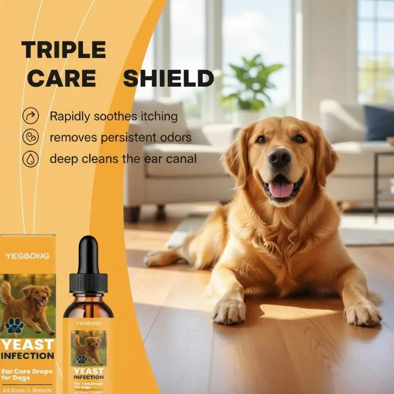 Yegbong Pet Ear Cleaning Drops Remove Wax Dirt Relieve Itchy & Odor Gentle Daily Care for Puppy 1005012012076152