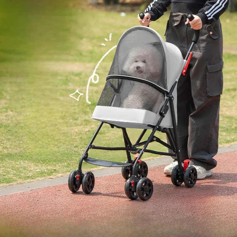 Folding Outdoor Pet Stroller Lightweight Portable Dog Walking Umbrella Car Small Cart for Dogs 1005012020851206