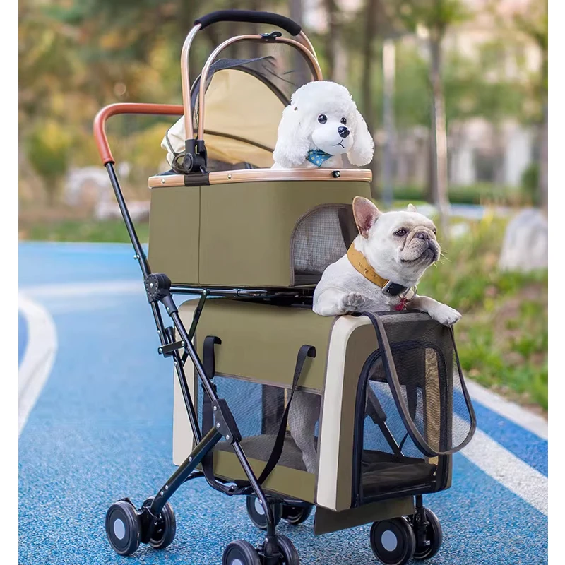 Double Detachable Pet Cart Foldable Lightweight Stroller for Cats and Dogs Pet Supplies for Outdoor 1005012021164207