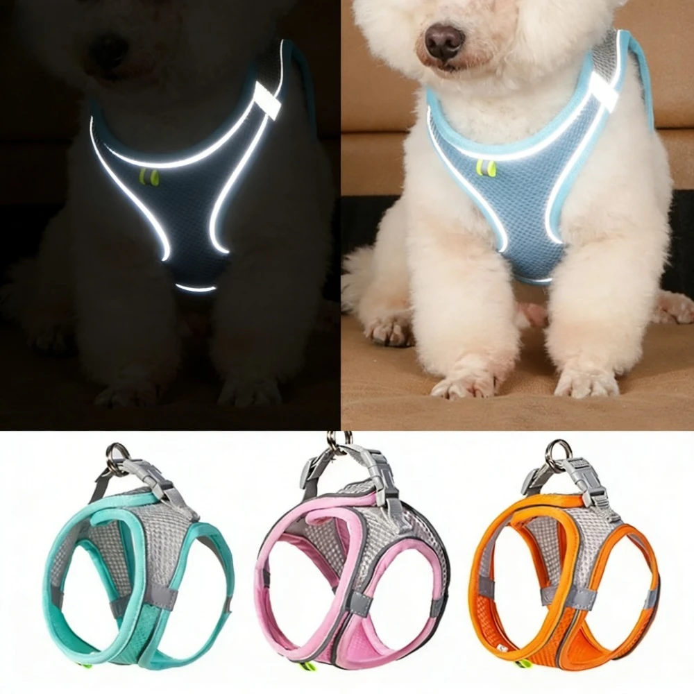 Reflective Breathable Adjustable Pet Harness Vest and Leash Set for Small Medium Dogs Cats Outdoor 1005012024673866