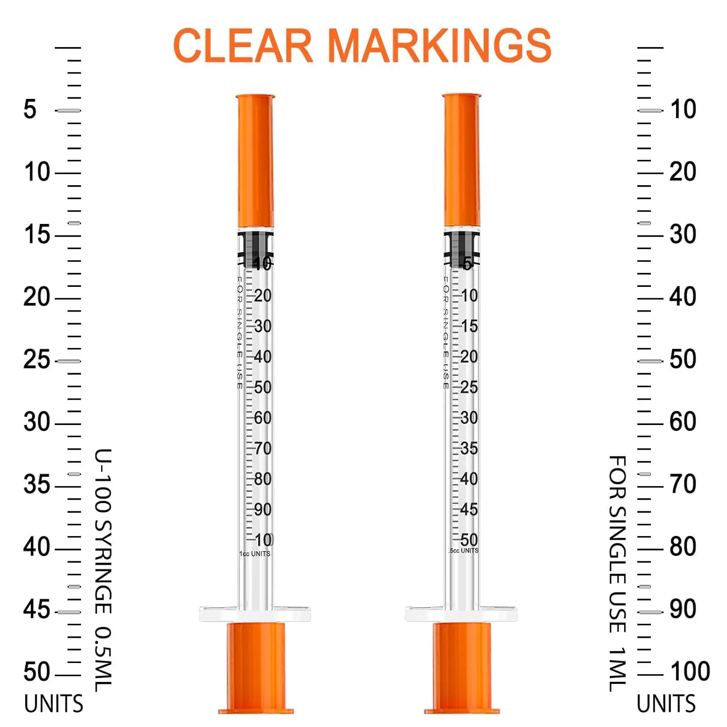 1ml U-100 Insulin Syringe, 30G 13mm Needle for Pets, Birds, DIY (100PCS) 1005012028028935