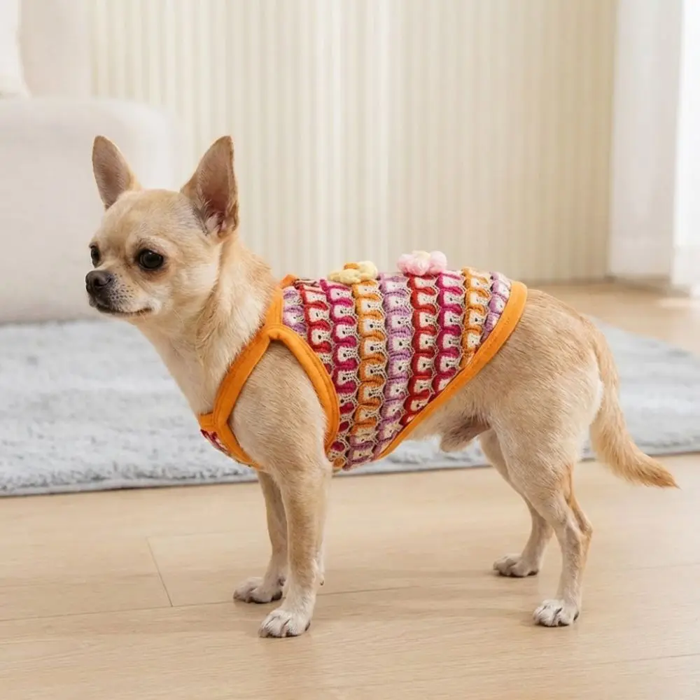 Dog Outfit Breathable Cooling Vest Floral Print Thin Mesh Pet T-Shirt Hollowed Out Puppy Clothes Cat 1005012032449730
