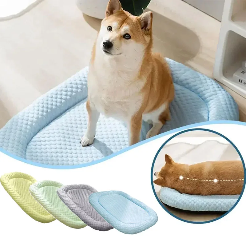 Cool Summer Pet Cooling Mats in Cat Cushion Puppy Sleep Nest Kennels Feeling Teddy Bed Ice Silk 1005012038952994