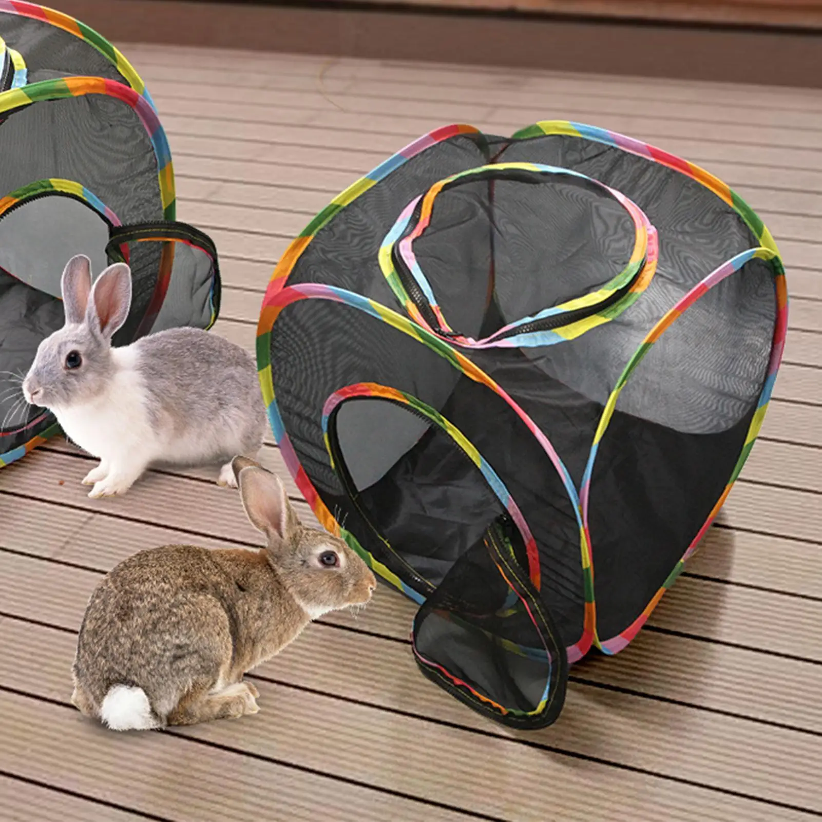Cat Tunnel Cube Outdoor Popup Enclosure Foldable Mesh House Pet Tent Hideaway Scratching Resting 1005012046433004