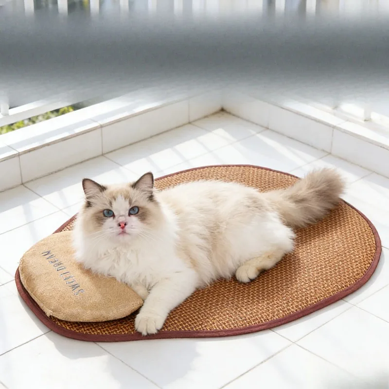 Pet Cooling Mat Summer Ice Silk Pillow for Cats Dogs Breathable Non-Stick Hair Sleeping Pad (1pcs) 1005012047368121