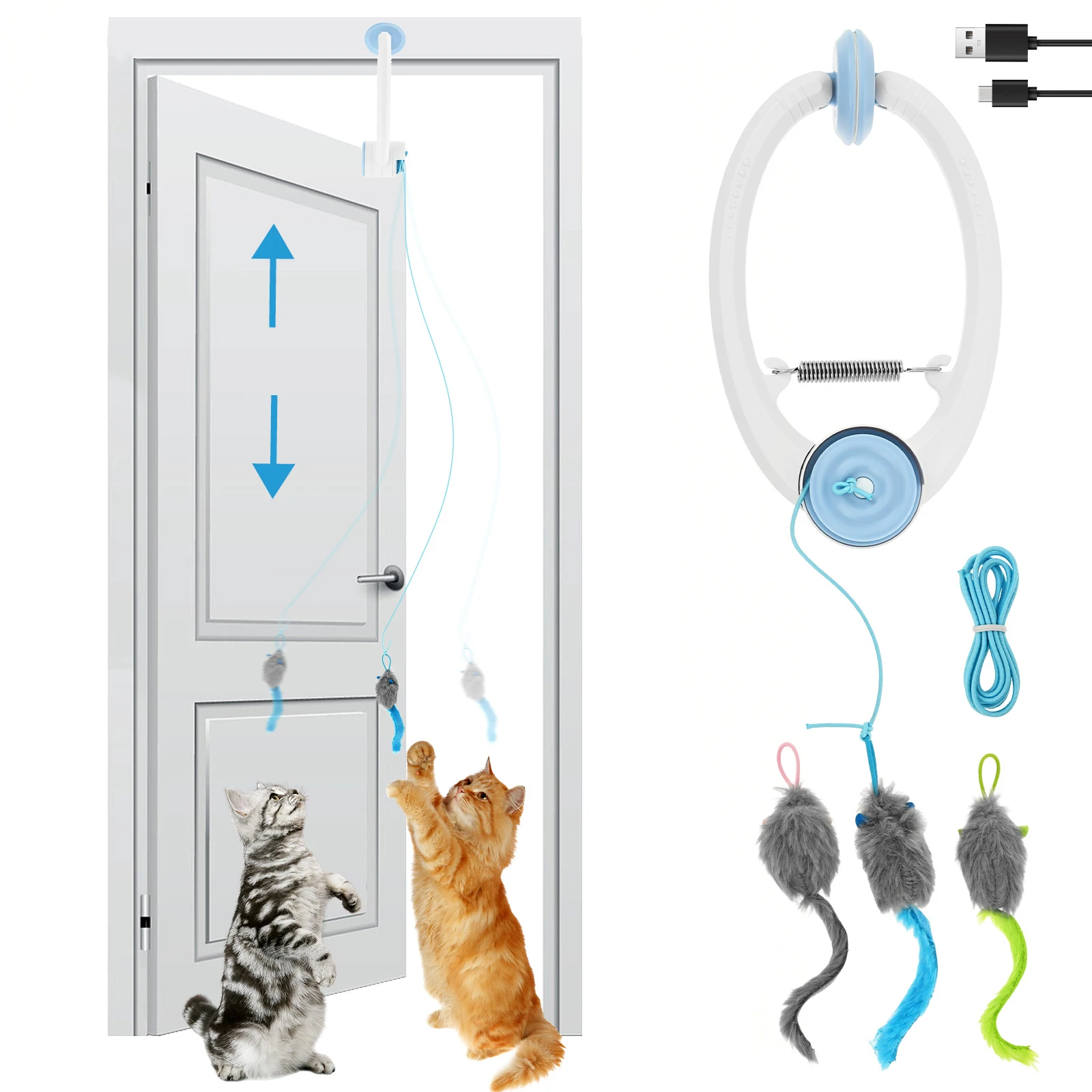 Electric Door Hanging Cat Toy USB Rechargeable Retractable Kitten Toy Interactive Cat 1005012049186819