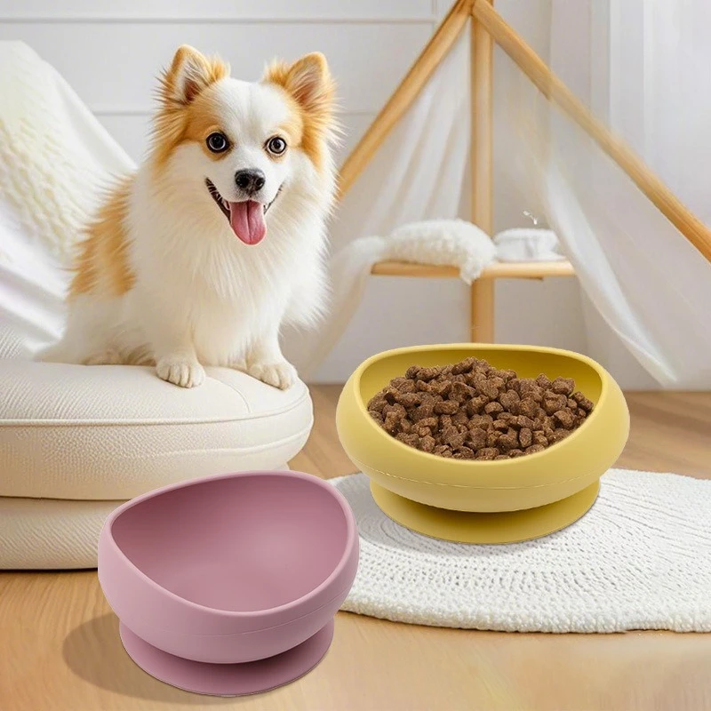 Cat Food Bowl Dish Pet Feeder Bowl Spill-Proof Dog Bowl with Strong Suction Cup Base Outdoor 1005012057345390