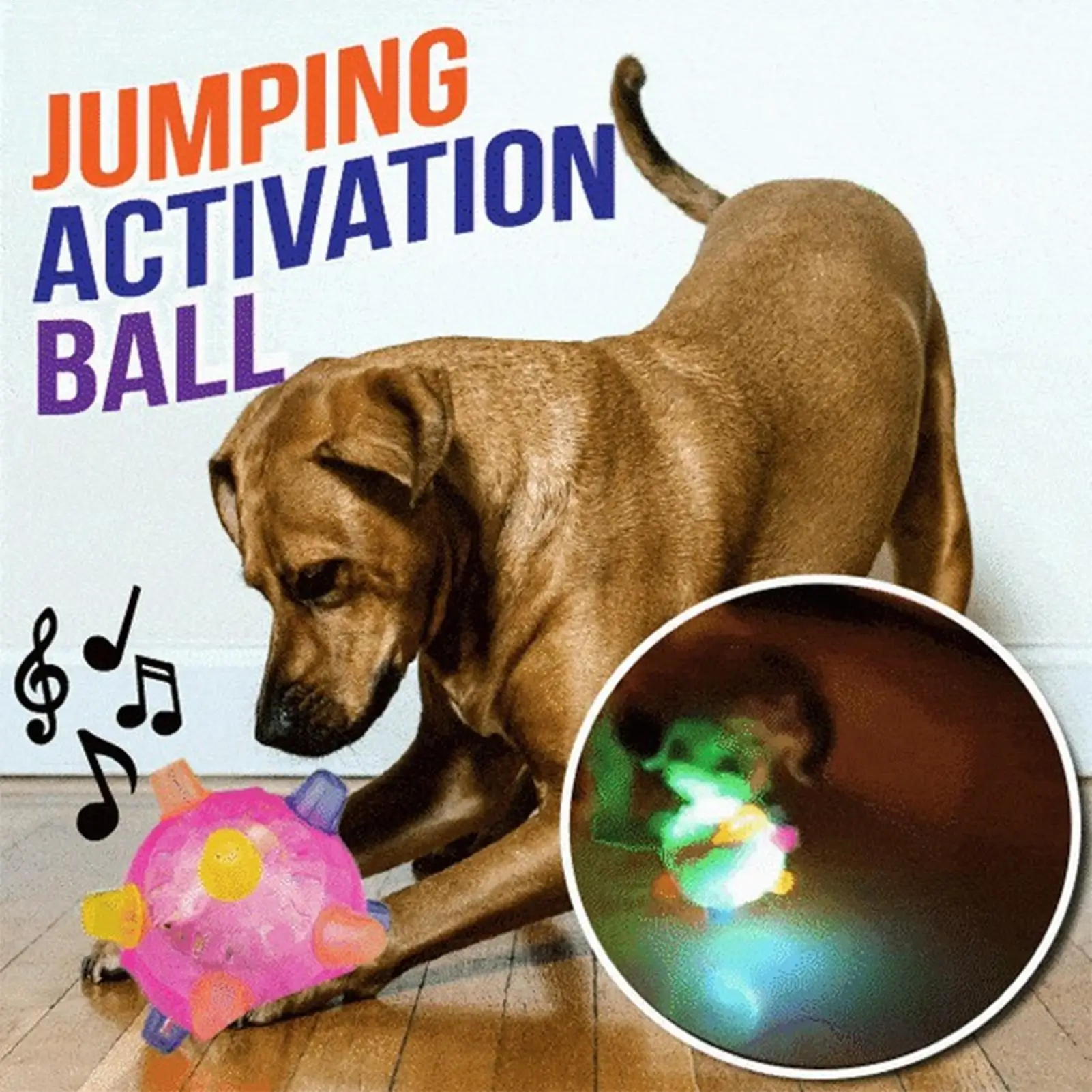 Interactive Dog Rolling Ball Toy Jumping Bouncing Ball with Lights Music Moving Dancing Pet Toy 1005012058476933