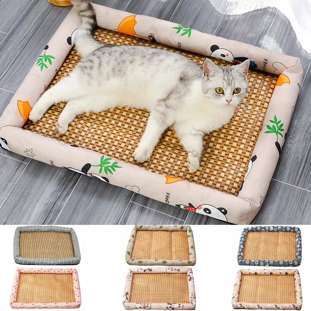 Summer Medium Cat Sleeping Mat Cooling Breathable Small Dog Bed Cushion Anti-Slip Safe Pet Small 1005012061375039