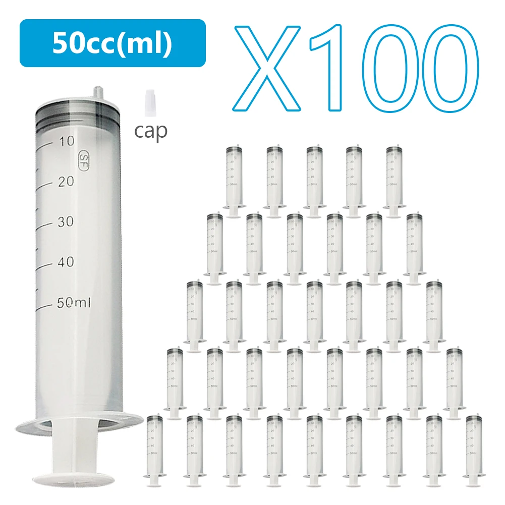 50/30/20ml Syringes Plastic Small Measuring Syringe with Tip Cap (100 Pack) 1005012062465414