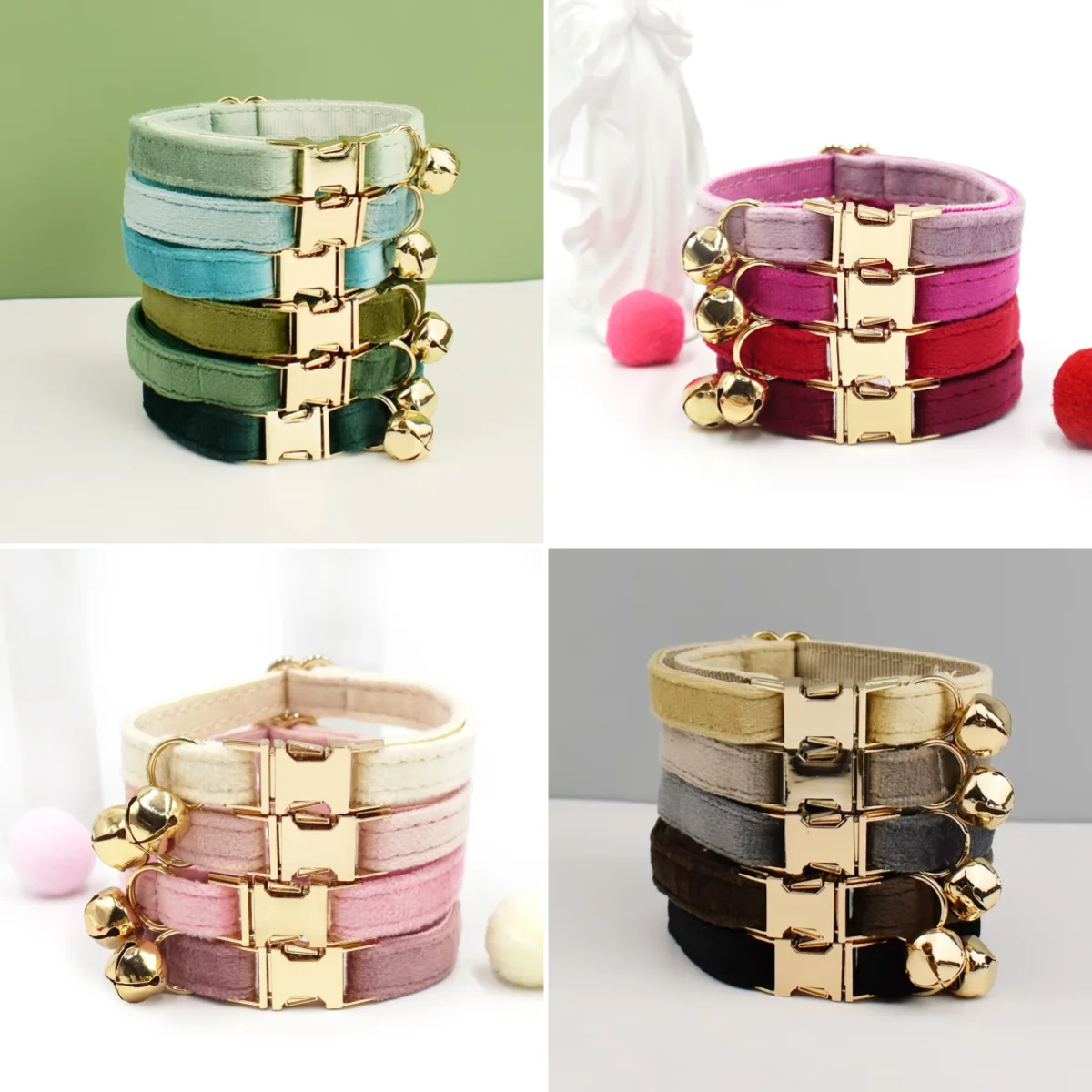 Velvet Cat Collar Bowknot Personalized Collar for Cats Cat Supplies Belt with Bell 1005012062792192