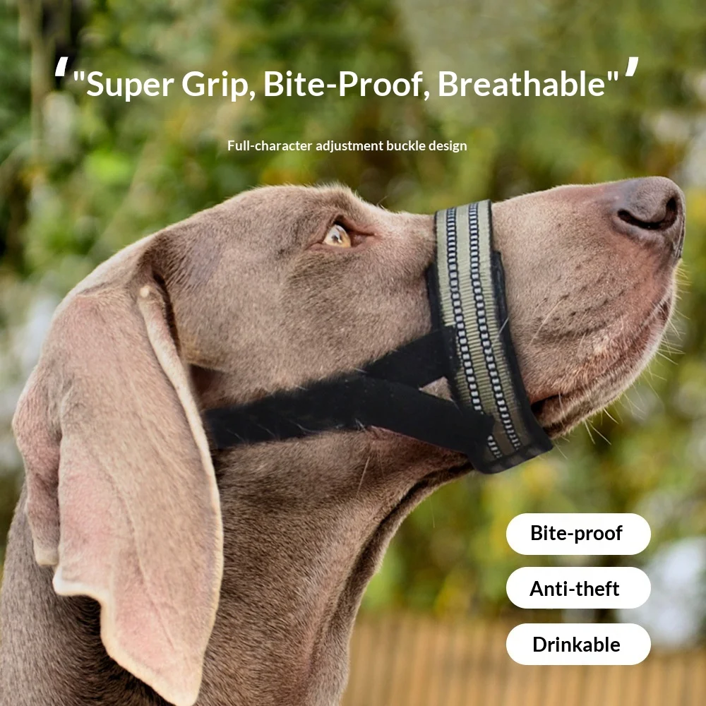 Dog Muzzle Anti-Bite and Anti-Breakout Pet Muzzle Adjustable Dog Mask Pet Accessories 1005012062940021