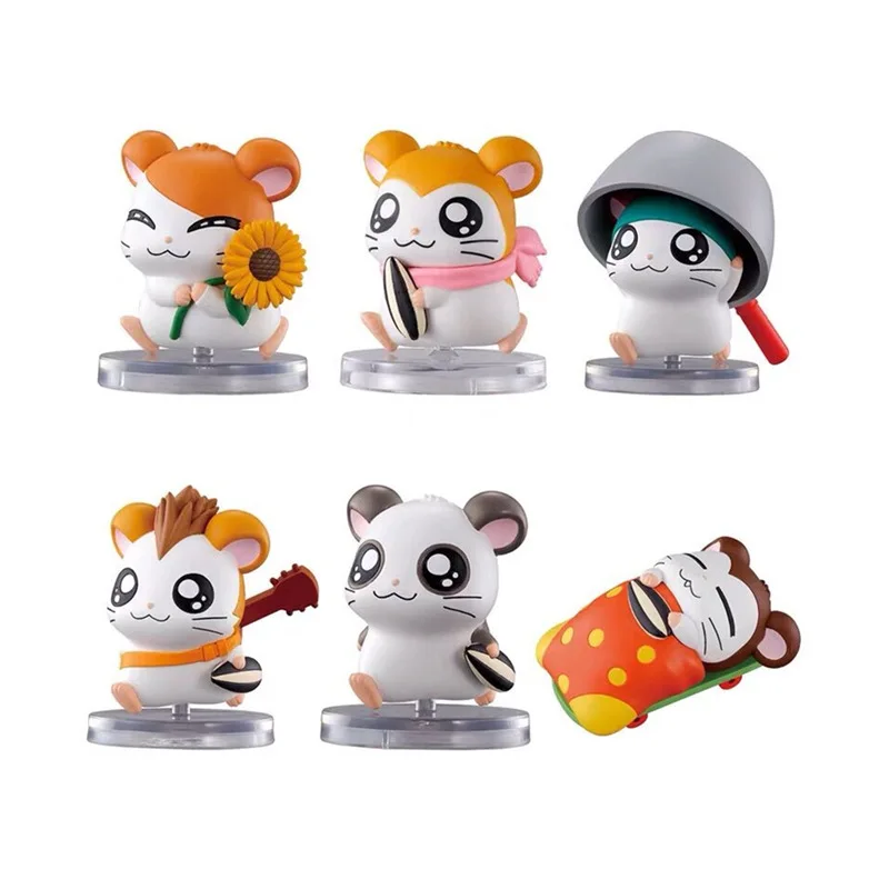 6pcs/Set Hamtaro Hamster Cute and Adorable Model Cartoon Figure Toys Desktop Decorative Ornaments 1005012065858397