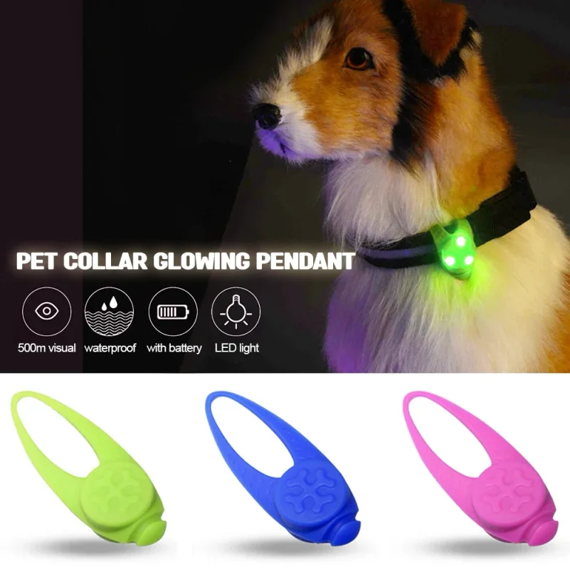 Pet Led Silicone Rubber Pendant Safety Flashing Glow Light Blinking Collar Luminous for Dog Puppy 1005012070470774