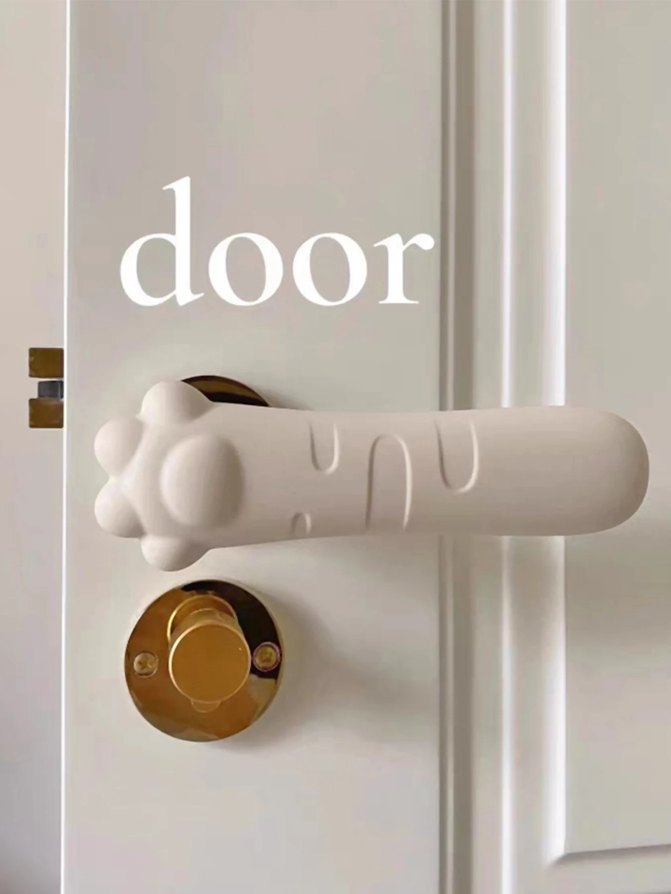 Cat Paw Door Knob Covers Silicone Door Handle Protective Cover Anti-Collision Baby Safety (1PCS) 1005012070800606