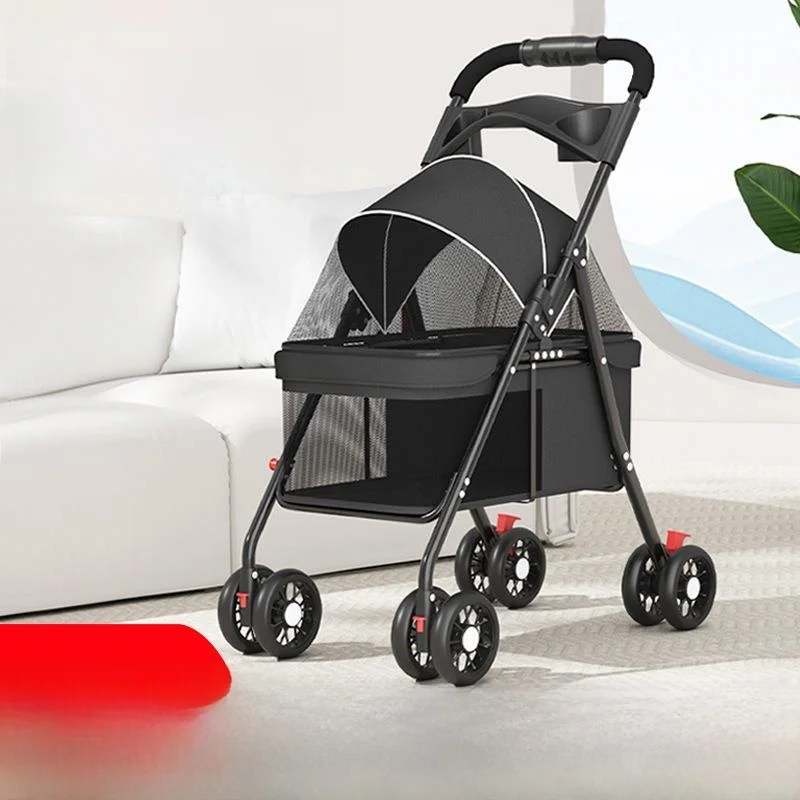 Pet Stroller Dog Teddy Baby Hand Push Cart Outdoor Lightweight Foldable Single Pulling Car Metal 1005012070996146