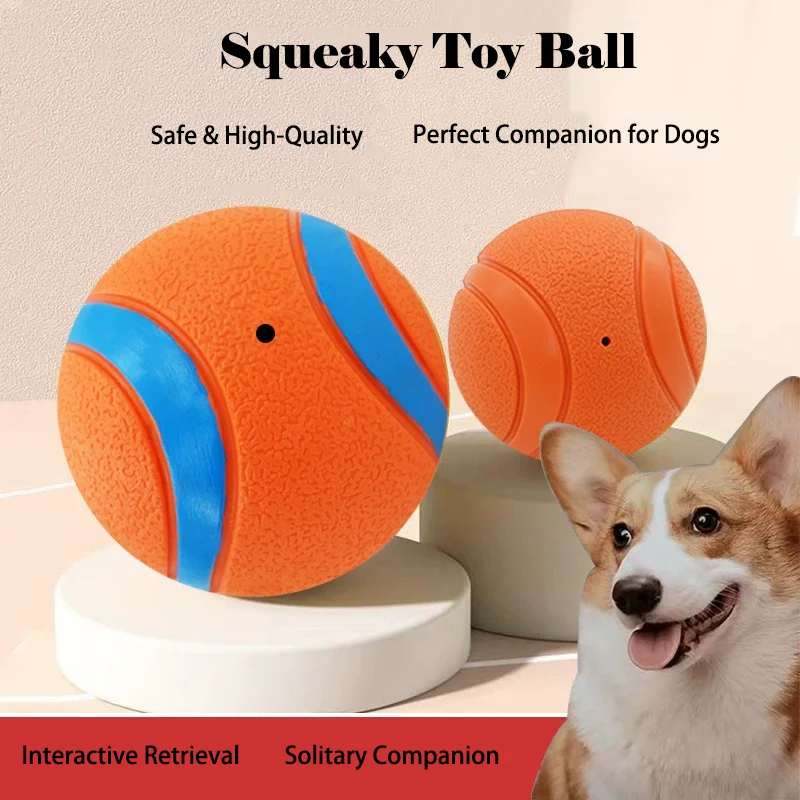 Interactive Dog Toy Ball Durable Squeaky Chew Resistant Pet Chasing for Teeth Grinding 1005012072561664