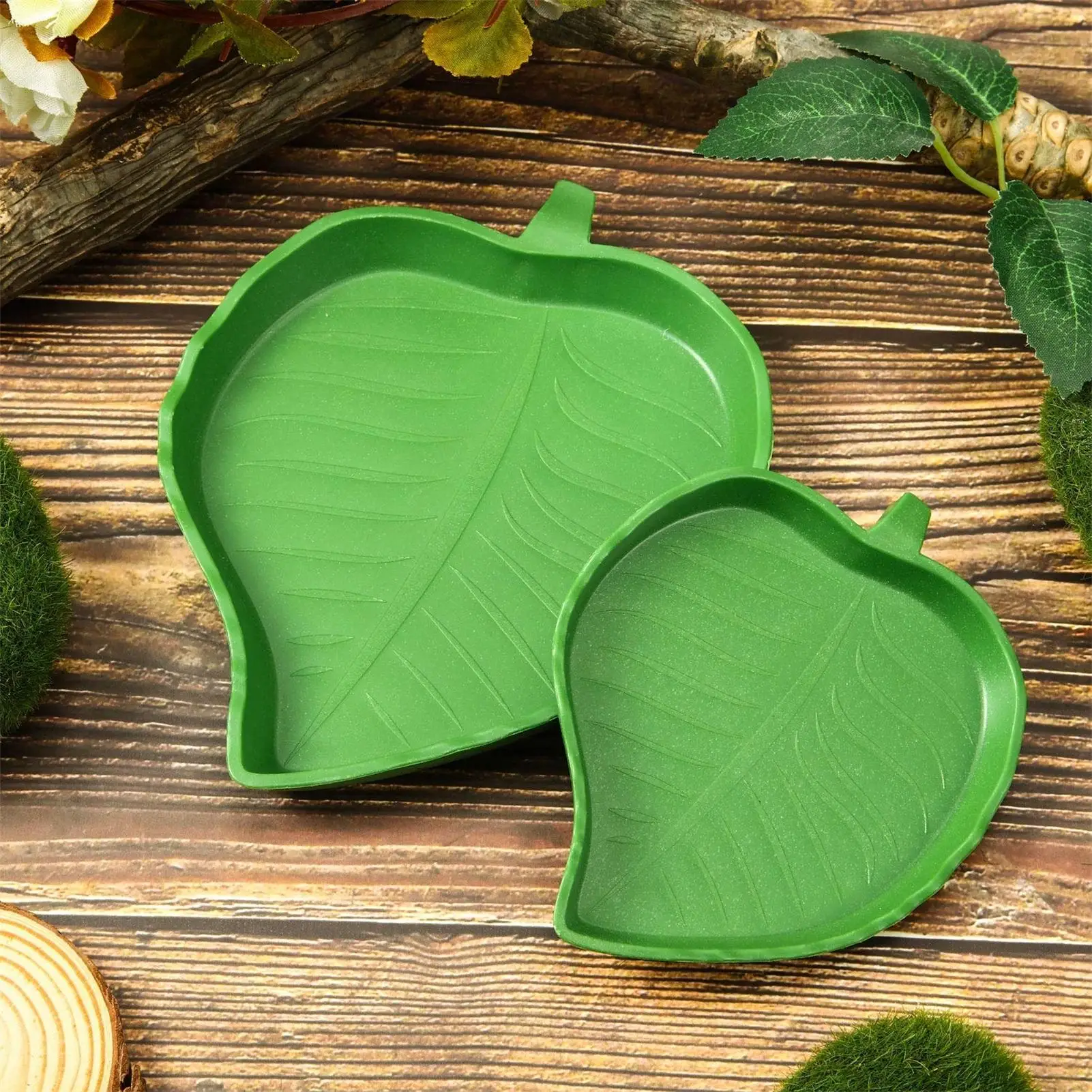 Leaf Shape Reptile Feeder Food Water Bowl for Turtle Lizards Hamsters Snakes Tortoise Gecko Small 1005012075680215