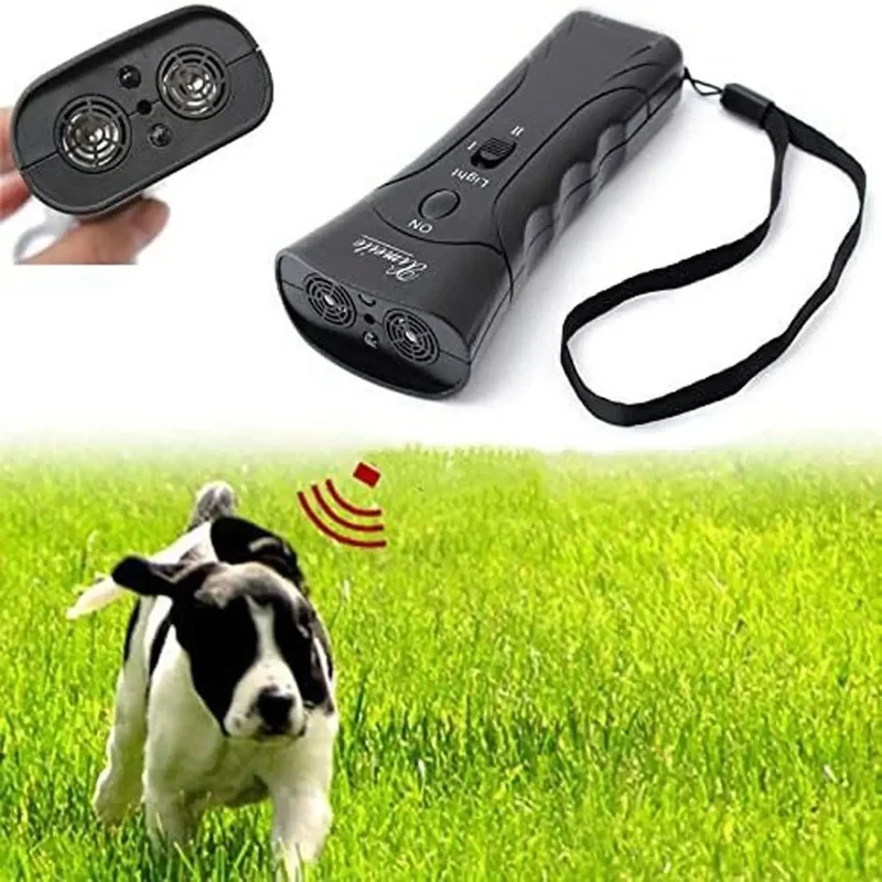 LED Ultrasonic Dog Repeller, Anti Barking Device & Dog Training Tool with Laser (1Pc) 1005012076495988