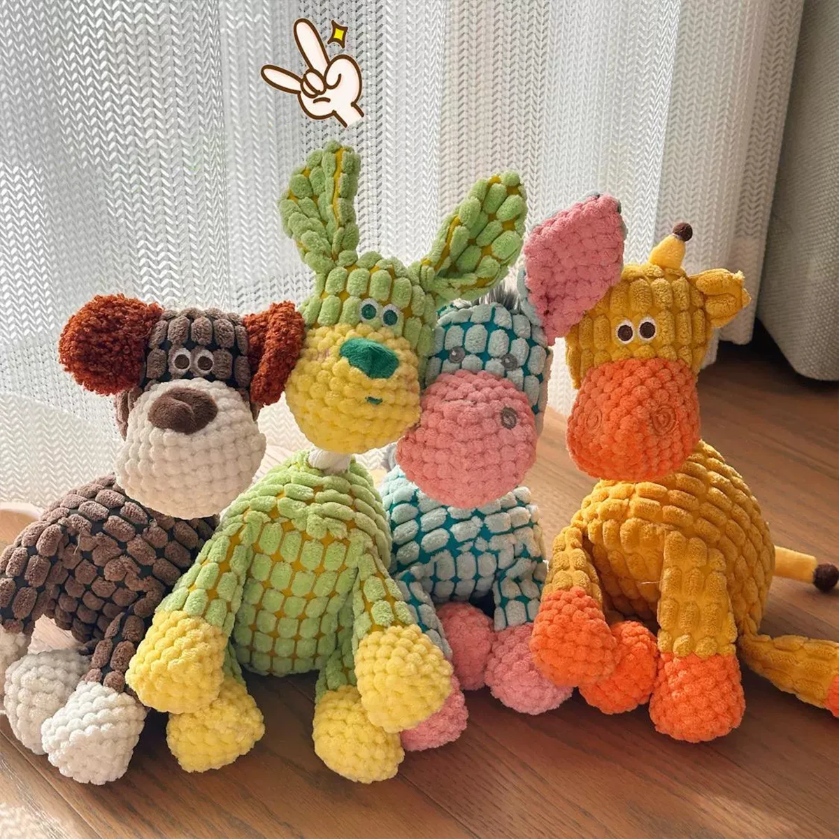 Cute Donkey Plush Toy for Dogs, Squeaky Chewable Interactive Pet Toy with Funny Sound 1005012077202384