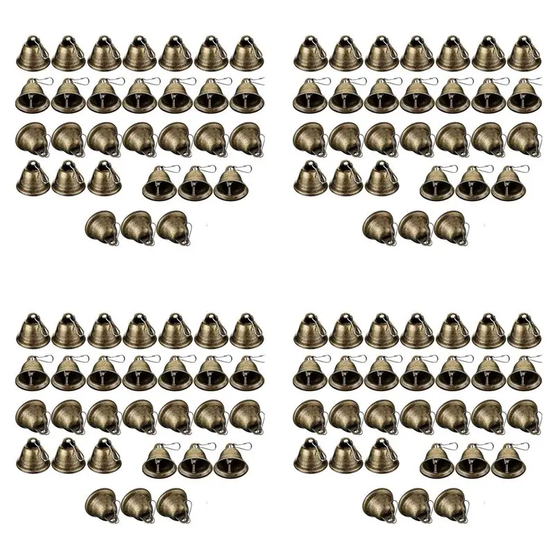 BSEVB-120 Pcs Bells Craft Small Brass Vintage with Hooks for Hanging Wind Chimes Making Dog Training 1005012078898839