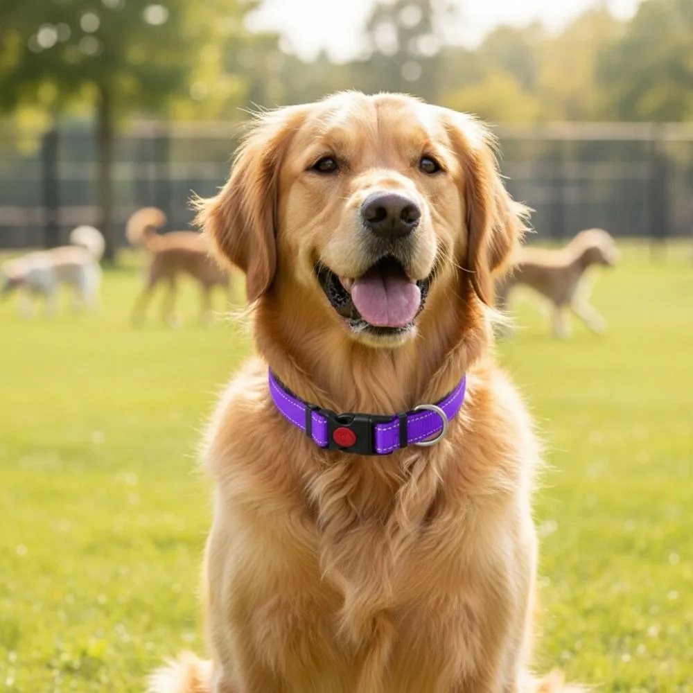 Adjustable Reflective Dog Collar Nylon Safety Buckle Pet Safety Collar Breathable Soft Pet Neck 1005012081658439