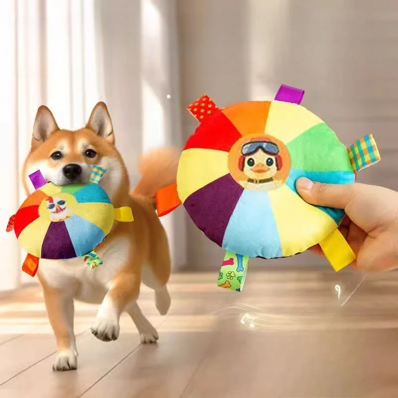 Hot Dog Plush Toy Bell Cartoon Toy Puppy Small Dog Teddy Teeth Grinding Toy Wear-Resistant 1005012083591367