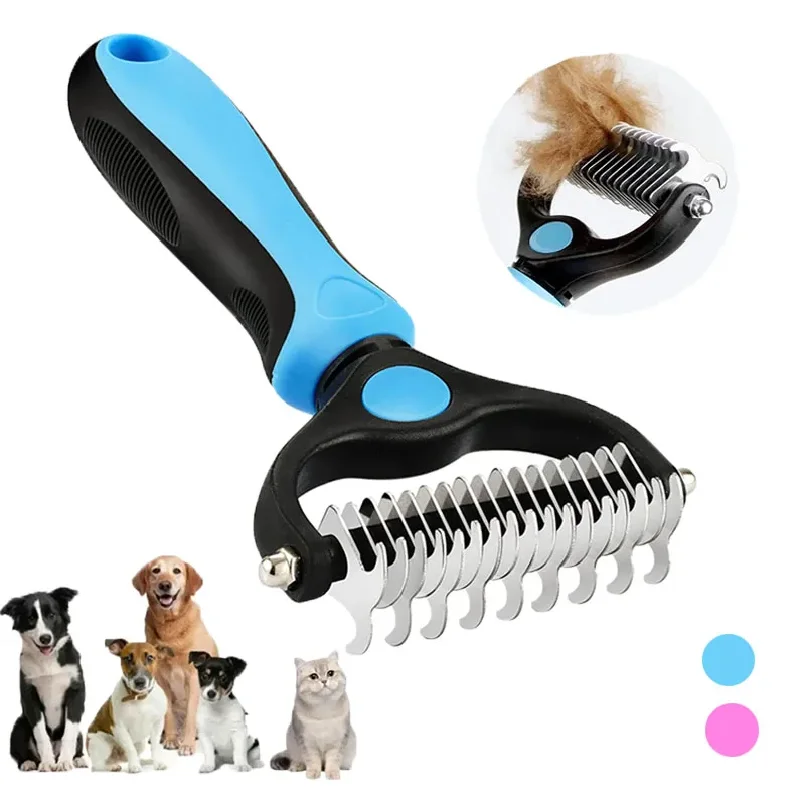 Pet Deshedding Brush Cat Comb Self Cleaning Hair Remover Grooming Tool for Dog and Cats De-Matting 1005012084480397
