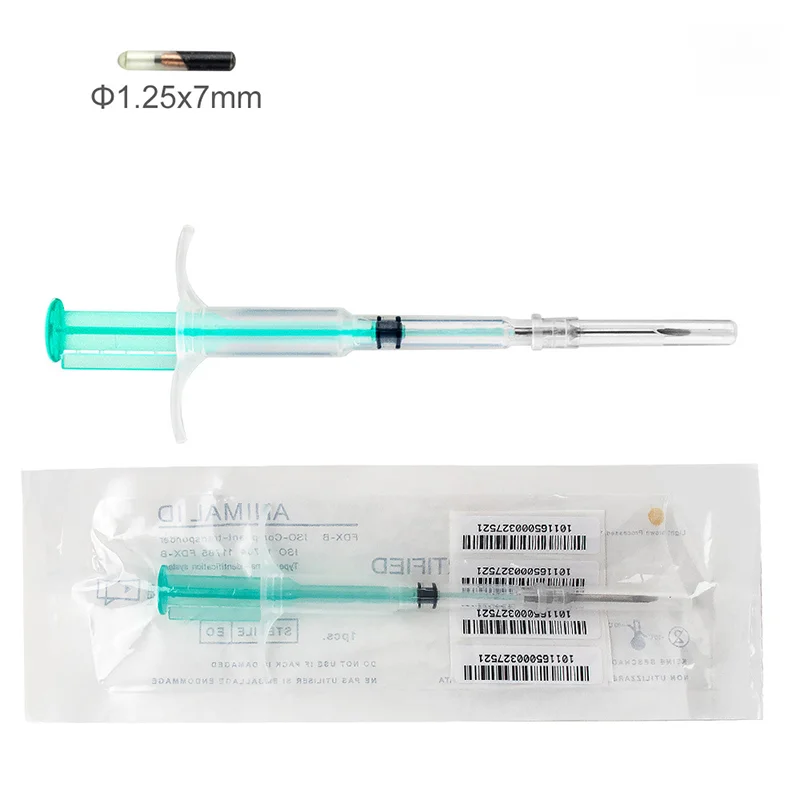 7mm/1.48mm/2.12*12mm Pet Microchip Syringe Animal ID Chip Injector for Dog Cat Fish 1005012085021254