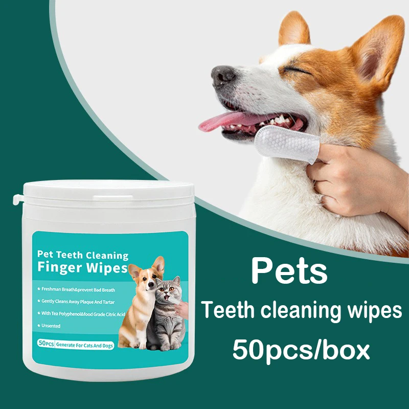 Pet Cleaning Products Disposable Finger Toothbrush Pet Teeth Cleaning Finger Covers Wet Wipes Dog 1005012087279714