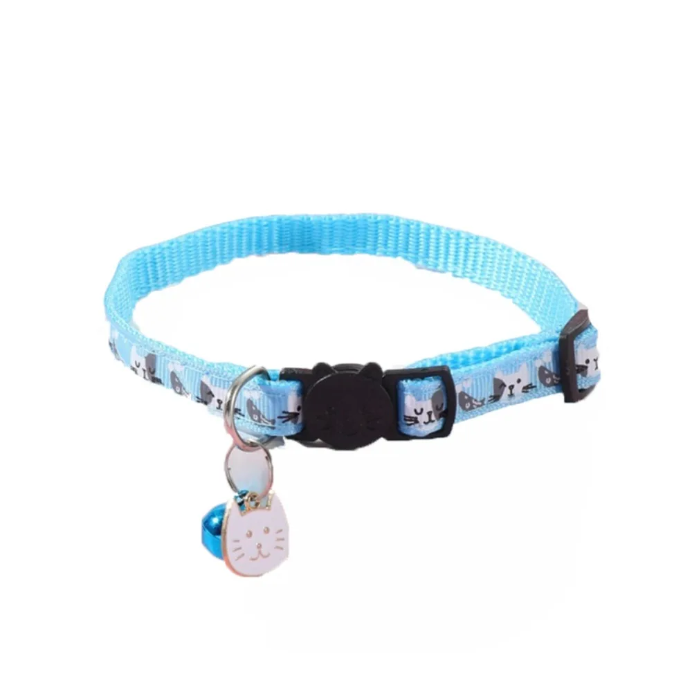 Adjustable Pet Cat Collar Safety Buckle Quick Release Anti-Choking Puppy Pattern with Face Pendant 1005012087975248