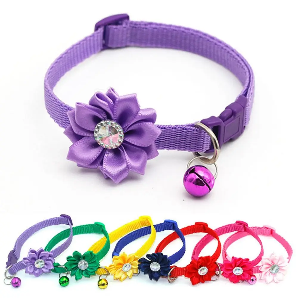 Multi-Color Adjustable Pet Bell Flower Collar Small with Bells Cat Necklace Cute Dog Neck Ring 1005012089138311
