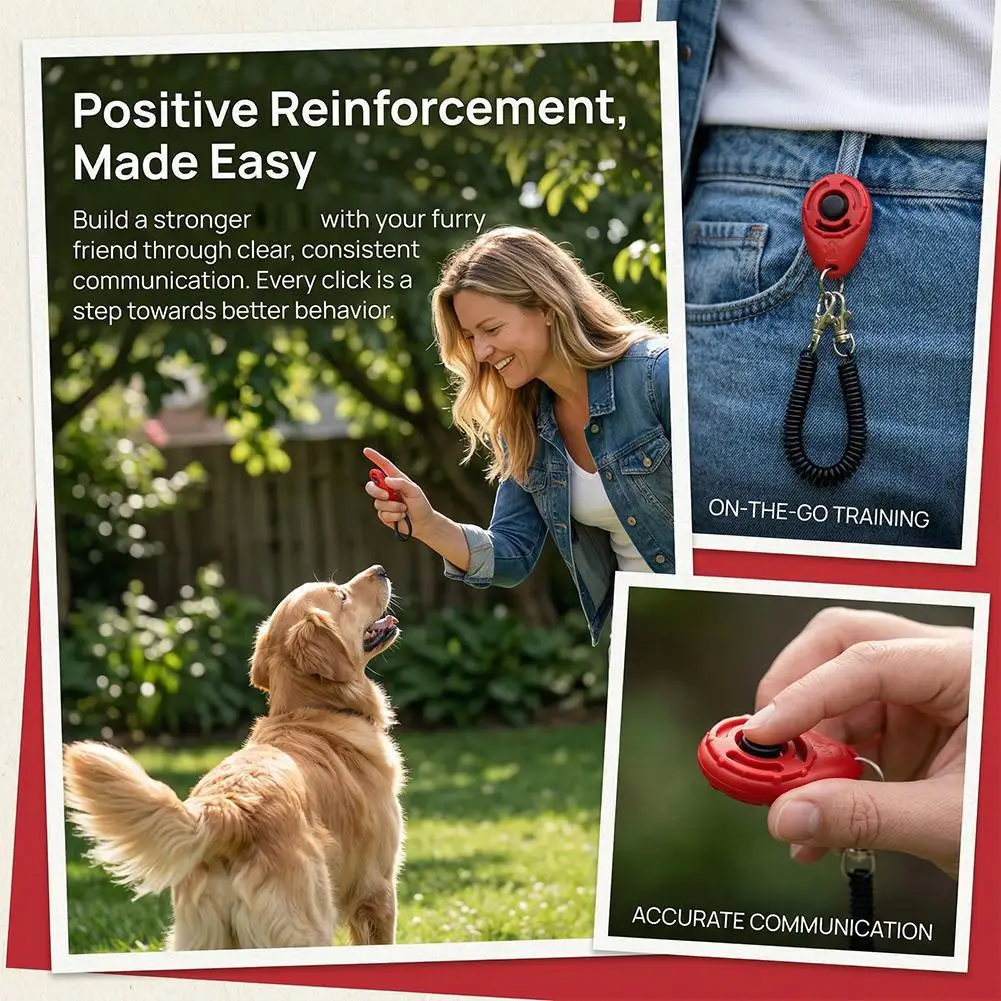 Interactive Sound Clicker for Thumb Training Positive Reinforcement Trainer for Dogs and Cats Pet 1005012089638504