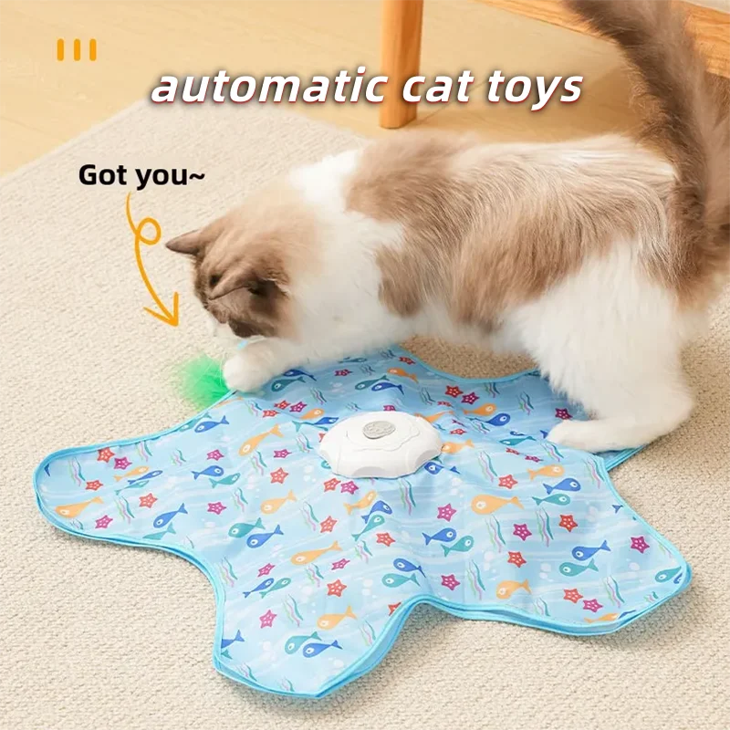 Automatic Cat Hunting Cover Toy Interactive Turntable Teaser Stick Pet Game Hiding Fun Exercise 1005012093090745