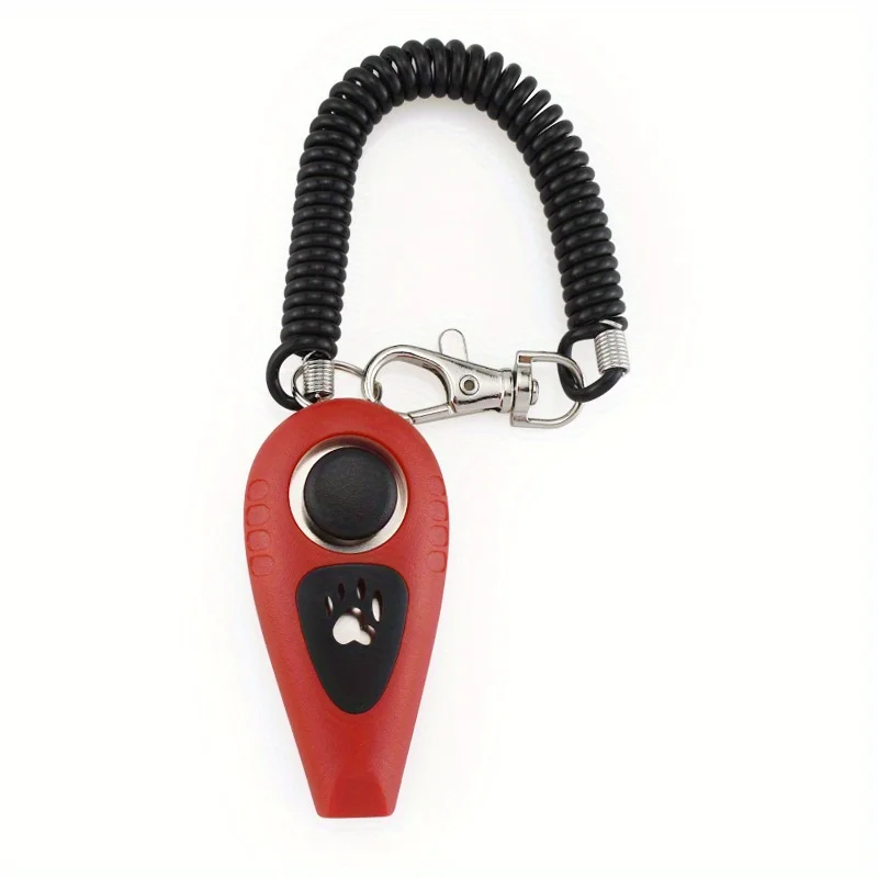 Dog Training Clicker Whistle Black Long Leash Wrist Strap Durable Easy Communication (2 In-1) 1005012094762765