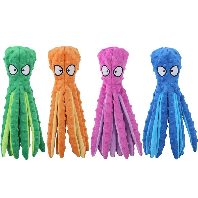 Cute Octopus Plush Dog Toy Squeaky Durable Chew Interactive Puzzle Teething Toys for Small Medium 1005012095826627