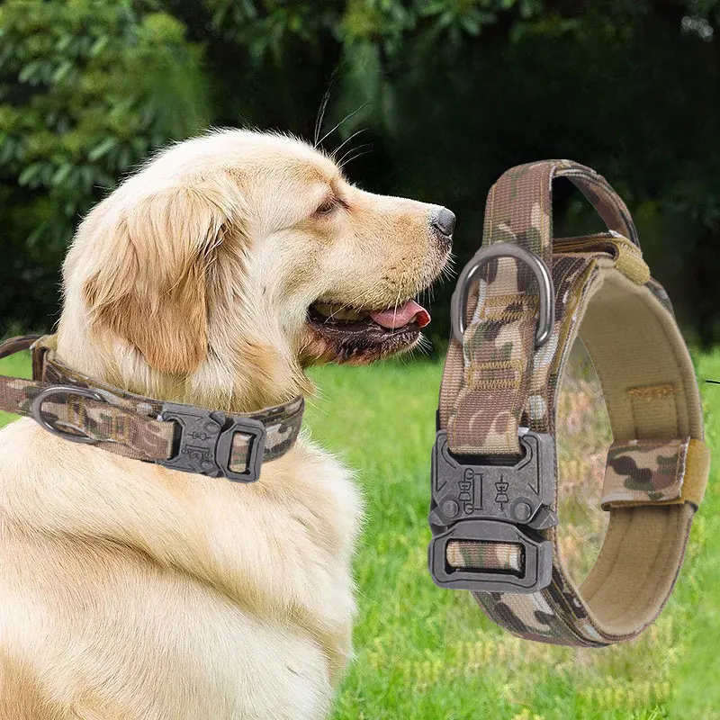 Medium to Large Dogs Tactical Collar Traction Strap Alloy Buckle Dog with Handle Retractable Leash 1005012099418504