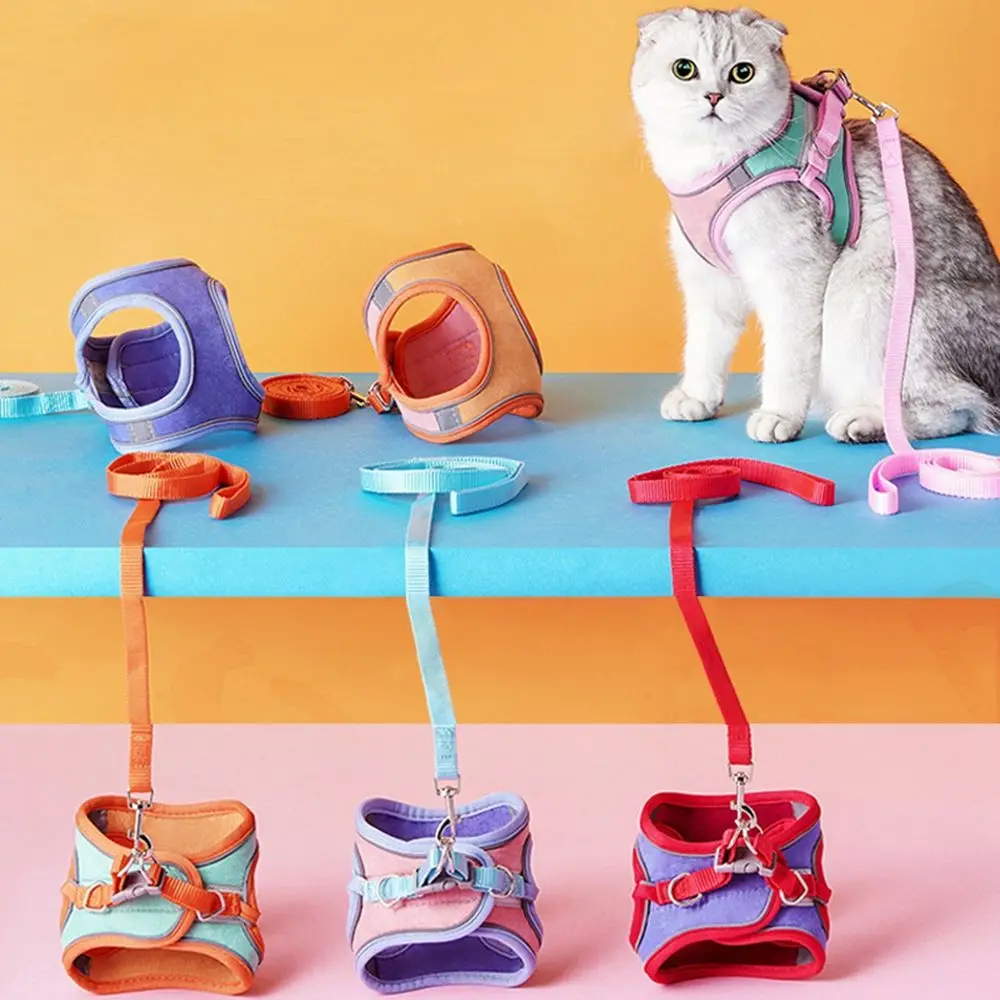 Anti-Leak with Reflective Strap Adjustable Soft Dog Leash Vest Harness Cat Accessories Cat Collar 1005012106153857