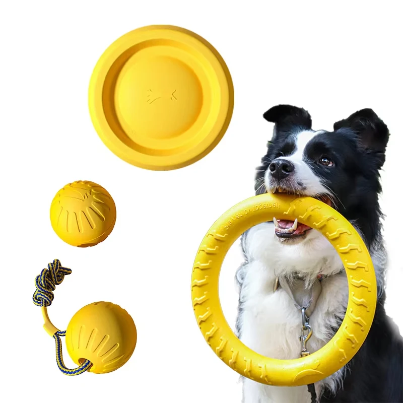 EVA Durable Dog Toys 4 Pack Flying Disc + Ball + Tug Rope for Puppy&adult Dogs Chew-Proof Teeth 1005012108997045