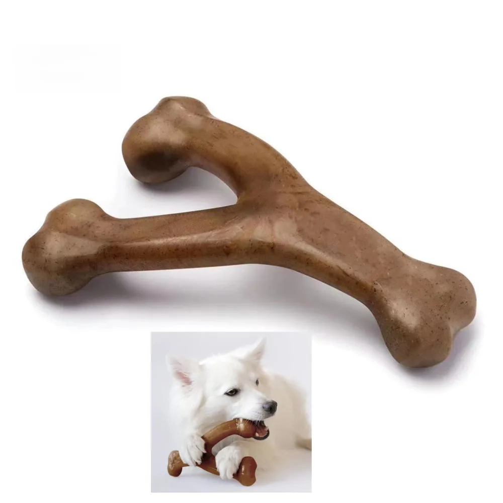 Durable Bone Dog Chew Toy for Aggressive Chewers Real Bacon Flavored Nylon Made in USA Medium Size 1005012110493351