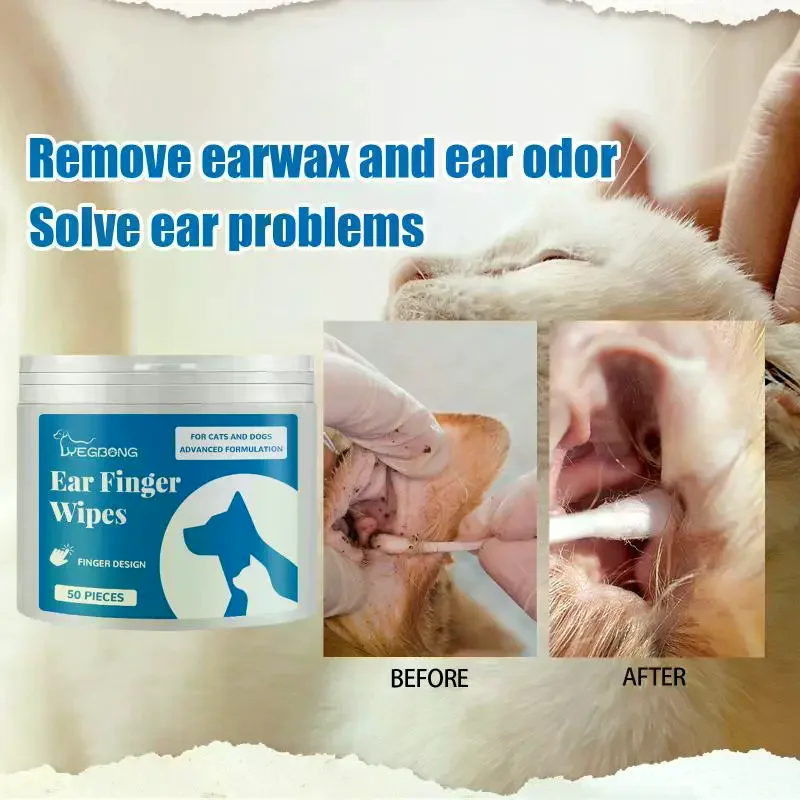 Yegbong Pet Cleaning Wipes Effectively Removing Earwax Eliminate Odor Keep Pet Ears Dry 1005012114500338