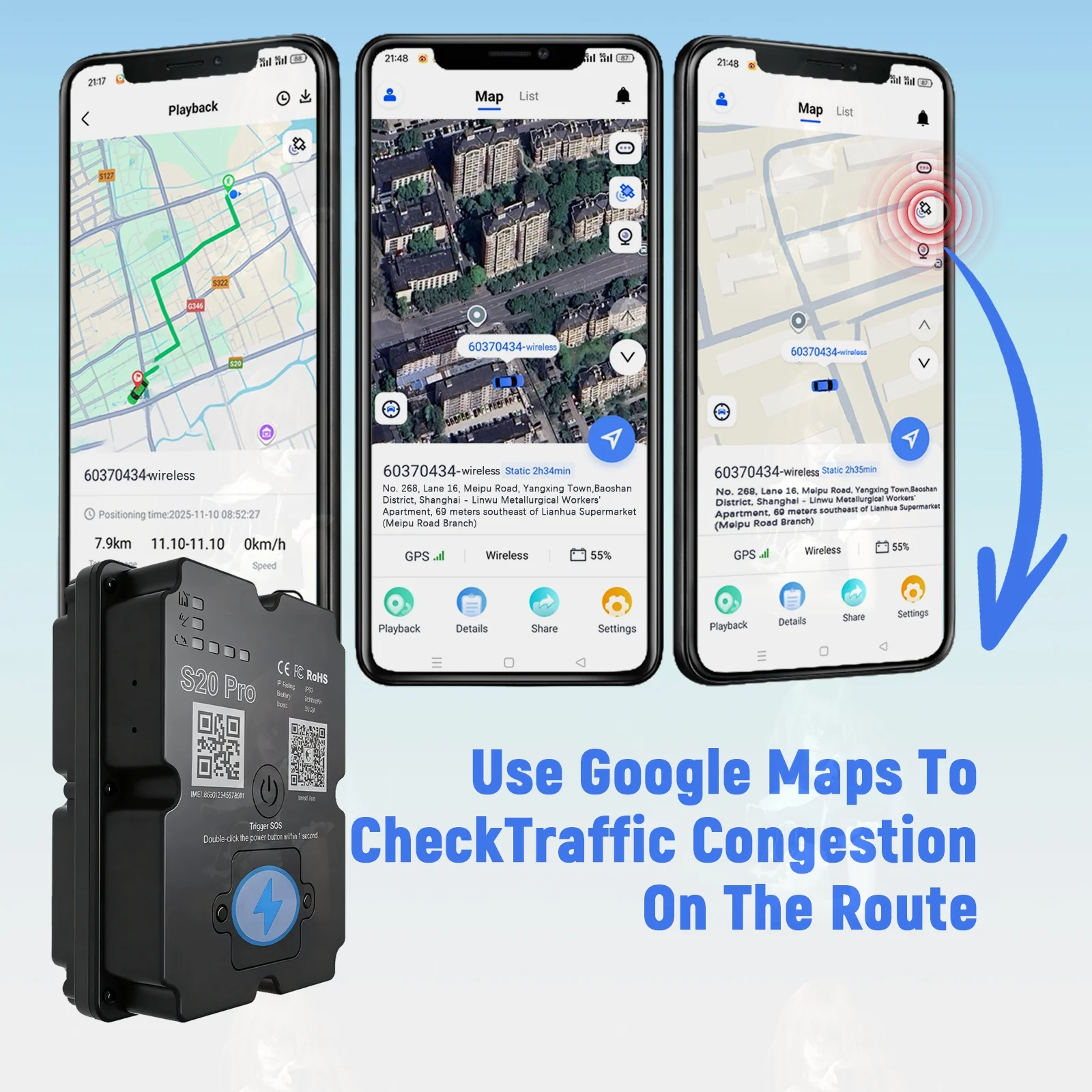 GPS Tracker for Vehicles Magnetic Car GPS Locator Real-Time Tracking Anti-Theft With (4G) 1005012116988379
