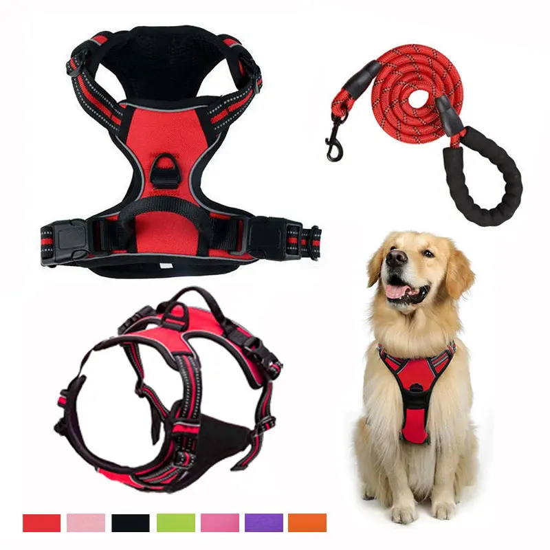 Nylon Webbing Dog Chest Harness Vest Style Lining Soft Breathable Strap Handle Leash Suitable 1005012119519298