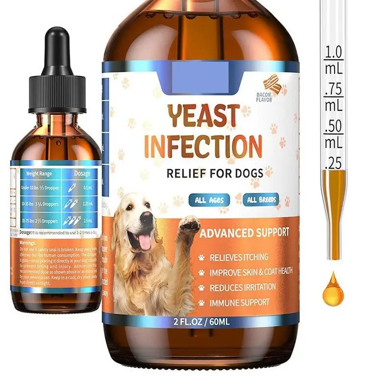 Dog Pet Vitamin Drops Gentle Care Supplement to Maintain Healthy Coat and Skin Pet Ear Drops (60ML) 1005012127203633